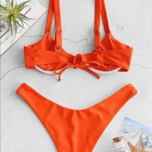 Orange underwire balconette bikini set